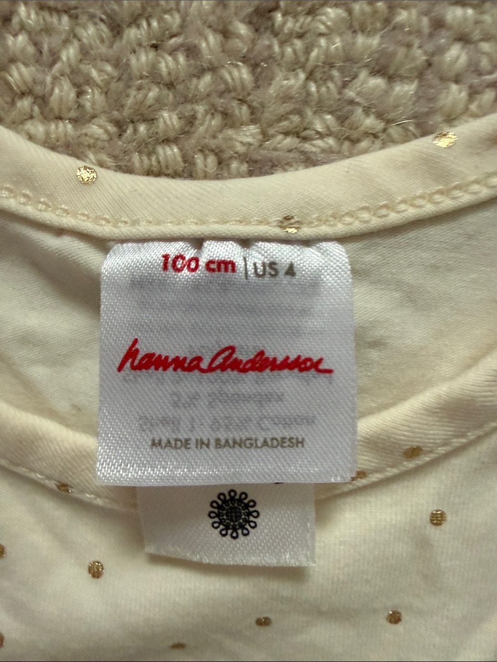 Hanna Andersson Cream Long-Sleeve Sparkle Stars and Moons Tulle Dress. - Picture 2 of 4